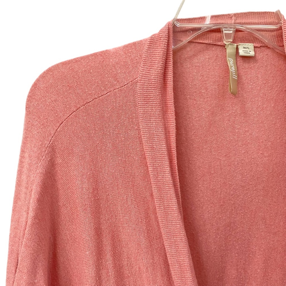 PureJill M/L Lightweight Long Cardigan Sweater Pink ¾ sleeve Pure Jill M L - Picture 5 of 7